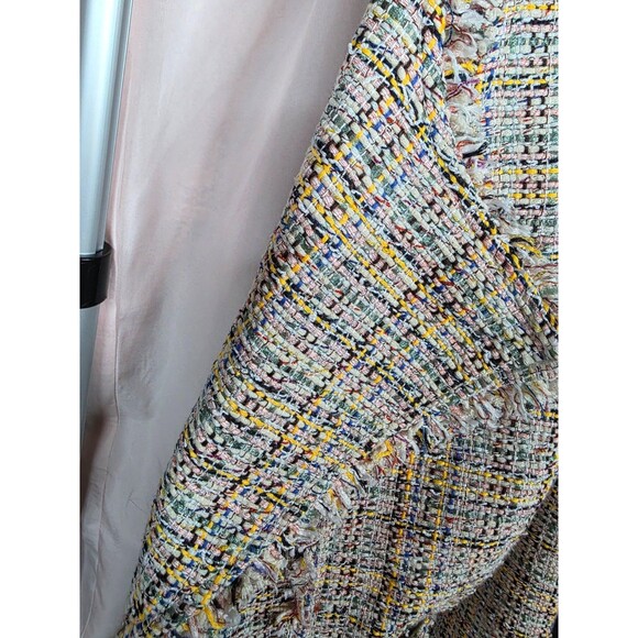 LOFT Bouclé Tweed Jacket | Size 12 | Cream Pink Blue Metallic | Fully Lined - Picture 8 of 14